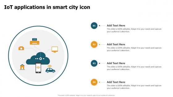 IoT Applications In Smart City Icon Ppt Powerpoint
