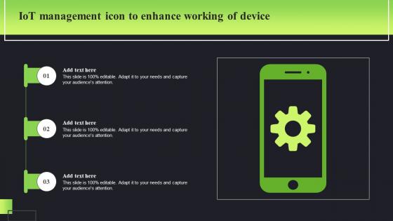 Iot Management Icon To Enhance Working Of Device