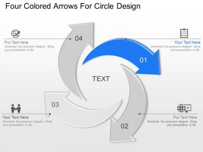 Ip four arrows with icons for process flow powerpoint template