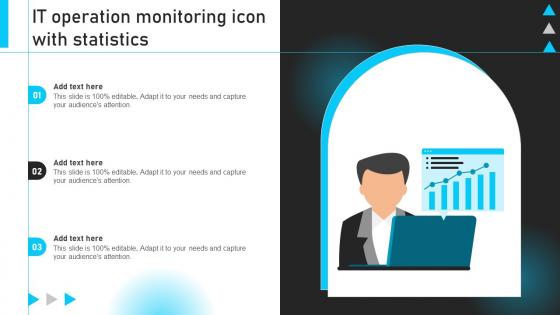 IT Operation Monitoring Icon With Statistics