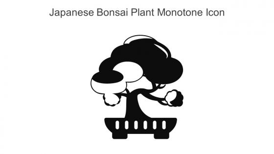Japanese Bonsai Plant Monotone Icon In Powerpoint Pptx Png And Editable Eps Format