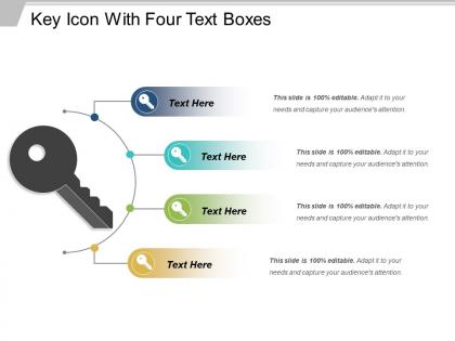 Key icon with four text boxes