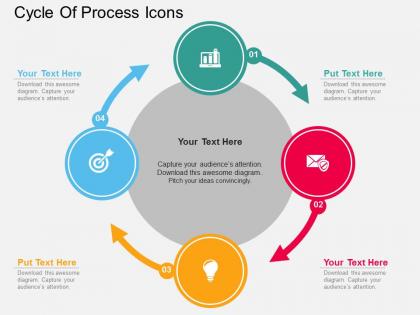Kf cycle of process icons flat powerpoint design