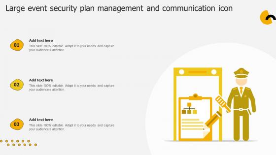 Large Event Security Plan Management And Communication Icon