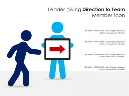 Leader giving direction to team member icon