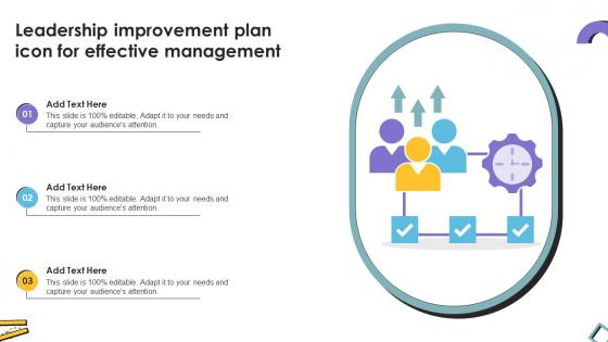 Leadership Improvement Plan Icon For Effective Management Improvement Plan SS