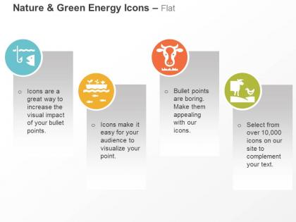 Line caught fish aquaponics grass fed pasture raised ppt icons graphics