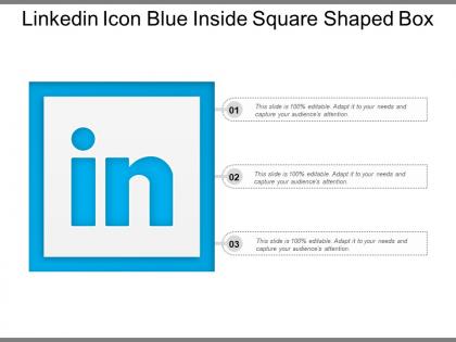 Linkedin icon blue inside square shaped box