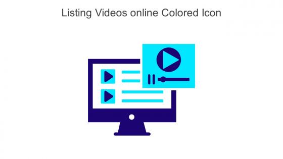 Listing Videos Online Colored Icon In Powerpoint Pptx Png And Editable Eps Format