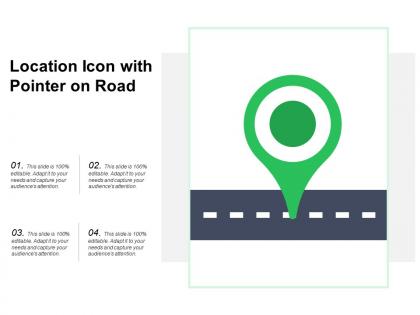 Location icon with pointer on road