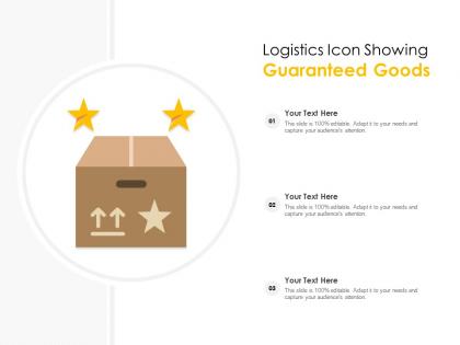 Logistics icon showing guaranteed goods