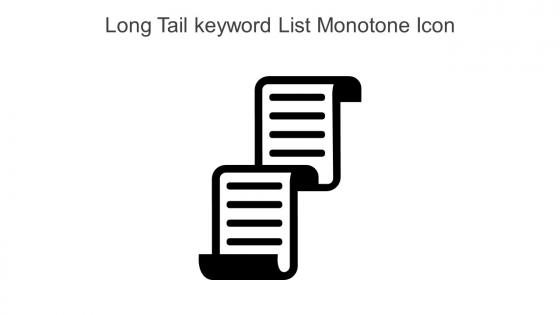 Long Tail Keyword List Monotone Icon In Powerpoint Pptx Png And Editable Eps Format