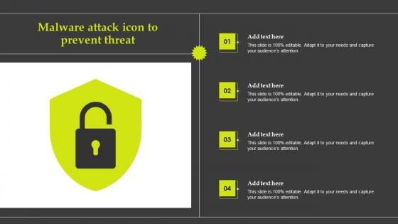 Malware Attack Icon To Prevent Threat