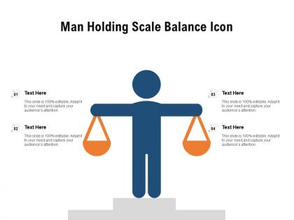 Man holding scale balance icon