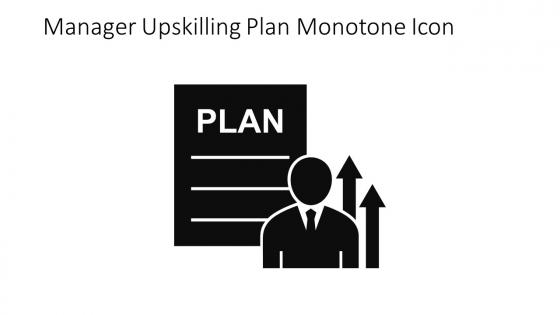 Manager Upskilling Plan Monotone Icon In Powerpoint Pptx Png And Editable Eps Format
