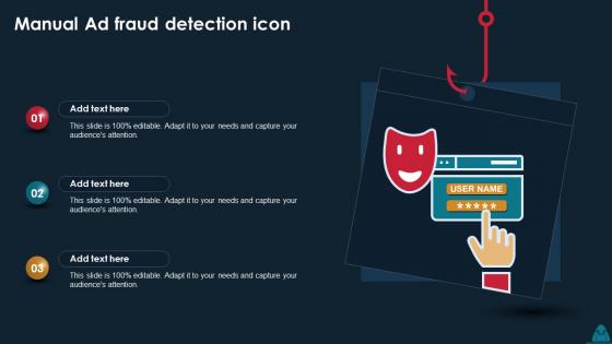 Manual Ad Fraud Detection Icon Ppt Slide