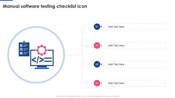 Manual Software Testing Checklist Icon Ppt Example
