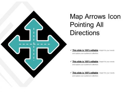 Map arrows icon pointing all directions