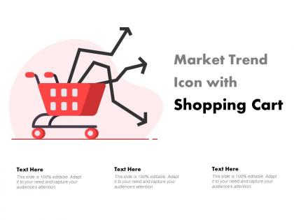 Market trend icon with shopping cart