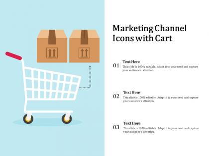 Marketing channel icons with cart