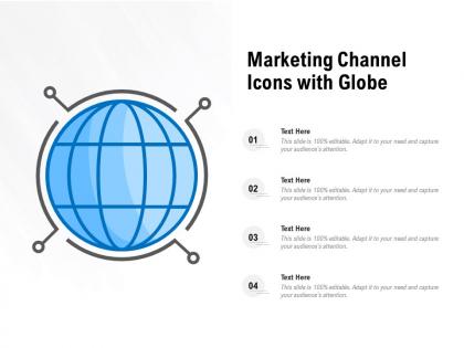 Marketing channel icons with globe