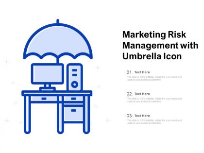 Marketing risk management with umbrella icon