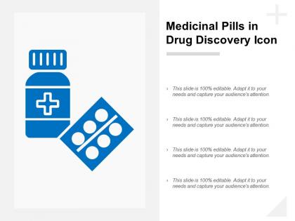 Medicinal pills in drug discovery icon