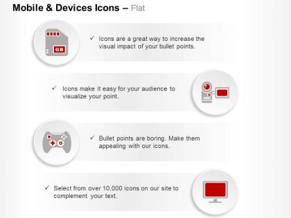 Memory card projector gaming console desktop ppt icons graphics