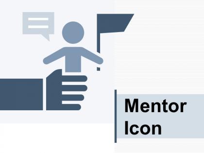 Mentor Icon Having Presentation Stairs Flag Arrow Stick Figures