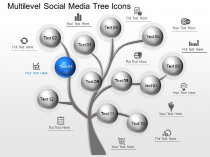 Mj multilevel social media tree icons powerpoint template