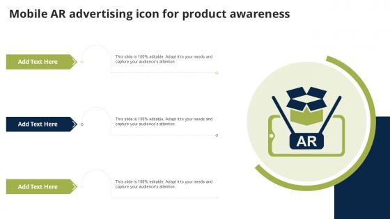 Mobile AR Advertising Icon For Product Awareness Ppt Example