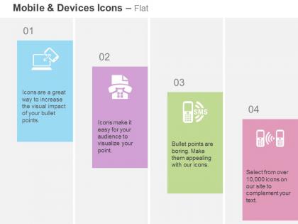Mobile devices wifi connection media transfer ppt icons graphics