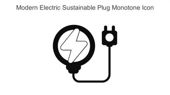 Modern Electric Sustainable Plug Monotone Icon In Powerpoint Pptx Png And Editable Eps Format