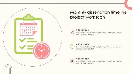 Monthly Dissertation Timeline Project Work Icon