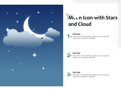 Moon icon with stars and cloud