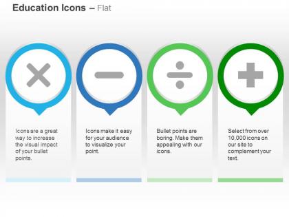 Multiplication minus division plus ppt icons graphics