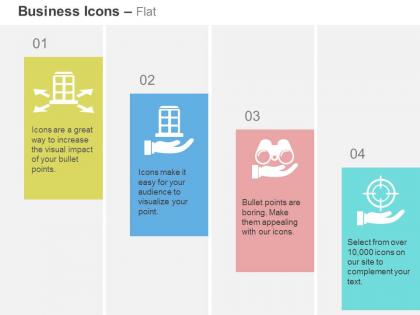 Multiway process flow target achievement search ppt icons graphics