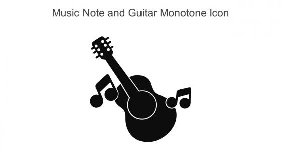 Music Note And Guitar Monotone Icon In Powerpoint Pptx Png And Editable Eps Format