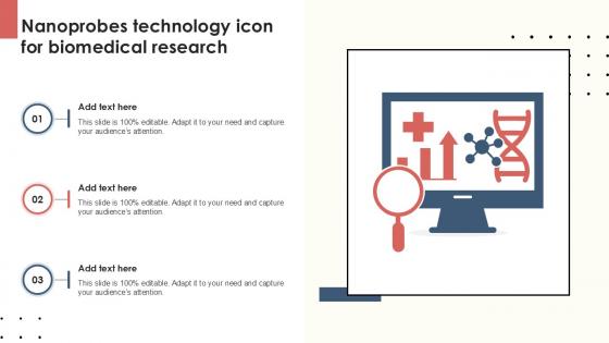 Nanoprobes Technology Icon For Biomedical Research Ppt Powerpoint
