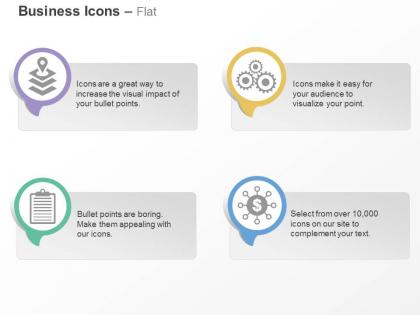 Navigation paper notepad dollar process control crowdfunding ppt icons graphics