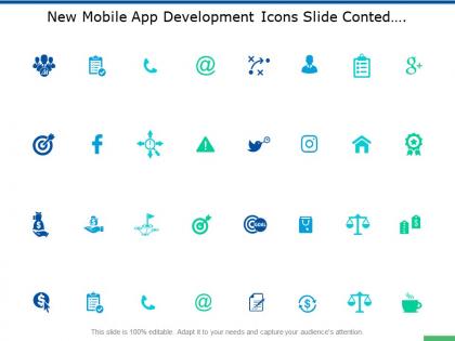 New mobile app development icons slide conted soical ppt slides