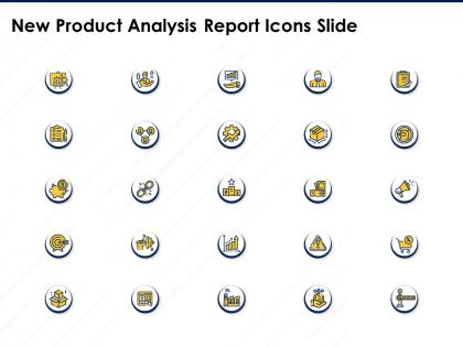 New product analysis report icons slide ppt powerpoint presentation background image