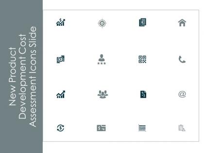 New product development cost assessment icons slide ppt powerpoint slides