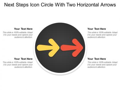Next steps icon circle with two horizontal arrows