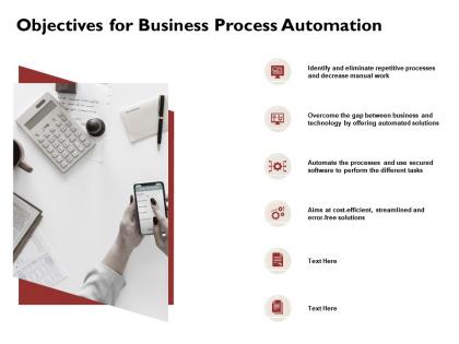 Objectives for business process automation work ppt powerpoint presentation icon picture