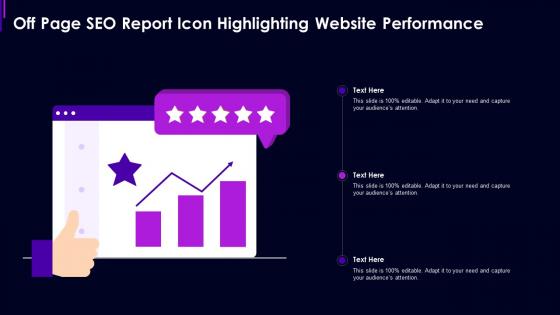 Off page seo report icon highlighting website performance