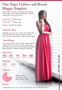 One pager fashion and beauty blogger template presentation report infographic ppt pdf document