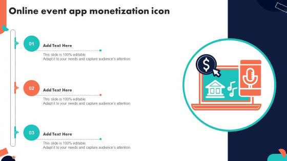 Online Event App Monetization Icon Ppt Template