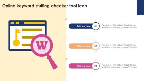 Online Keyword Stuffing Checker Tool Icon Ppt Example