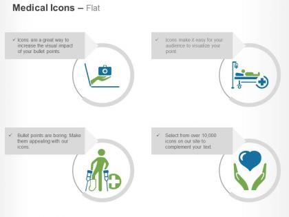 Online medical help hospital facility service for handicapped health insurance ppt icons graphics